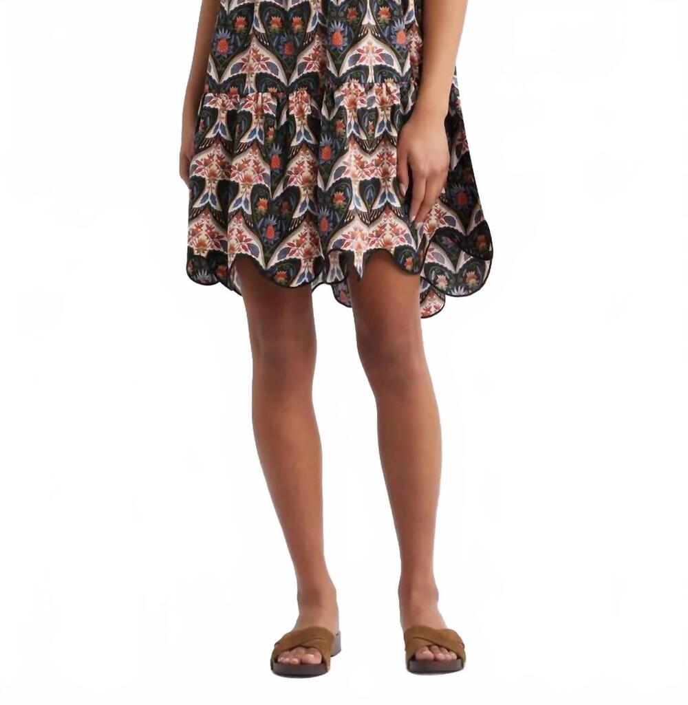 NEW FARM RIO porcelain birds mini dress in black